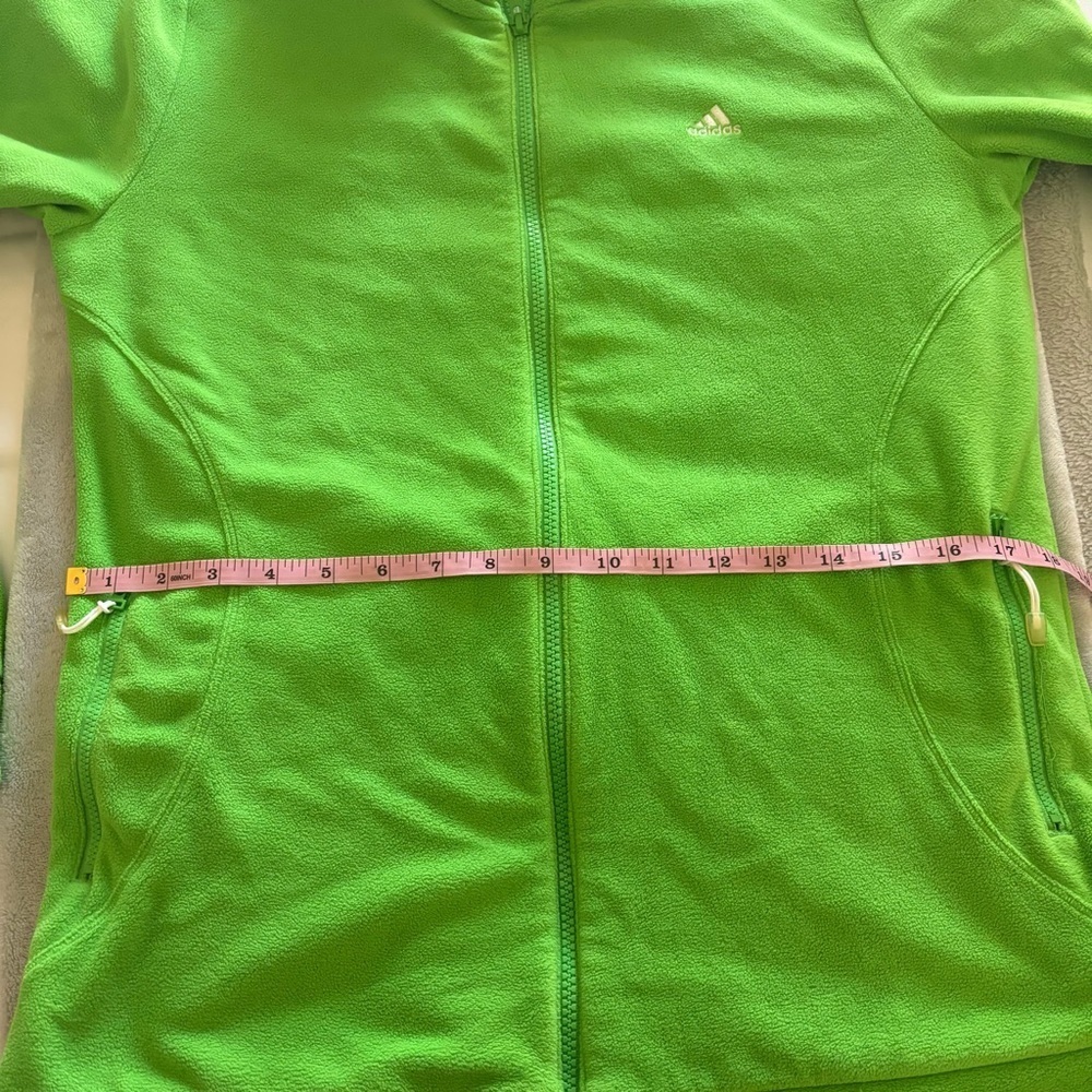 Adidas Women's Hiking Bright Green Zip Up Soft Fleece - Picture 9 of 10